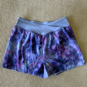 Zella Women's Floral Athletic Shorts in Purple and Blue